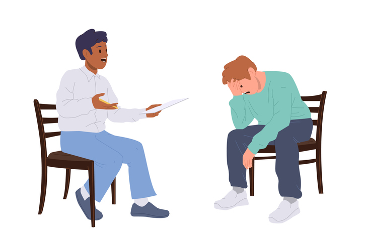 a therapist helping a client with vaping addiction